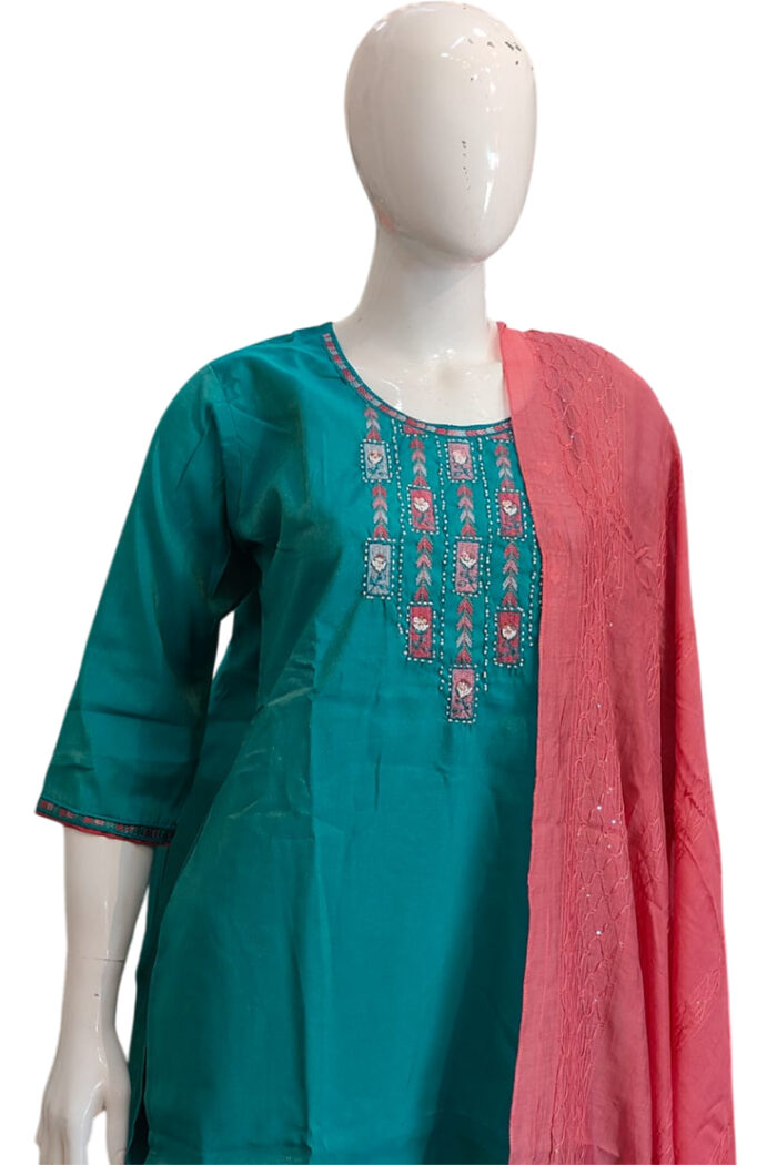 Roman Silk Fabric Blue
